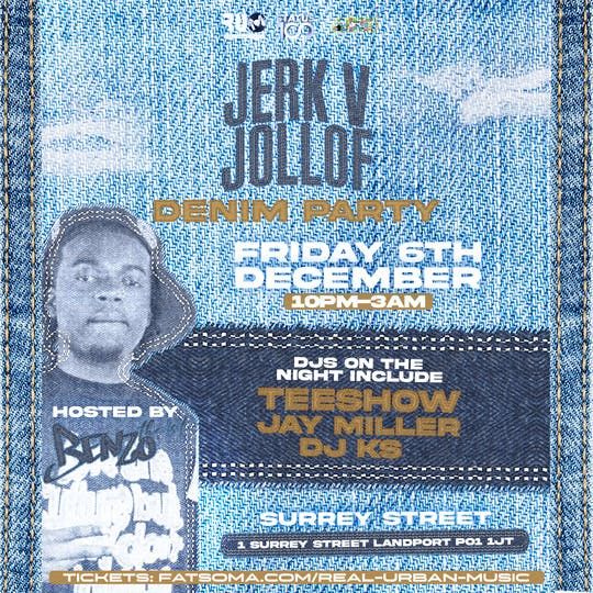 PORTSMOUTH JERK V JOLLOF : DENIM PARTY