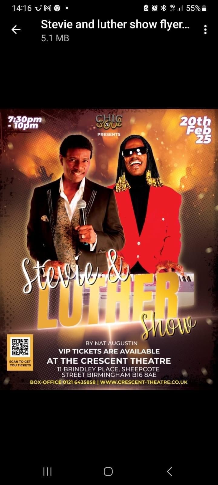 Stevie & Luther show - Crescent Theatre 20th Feb 2025