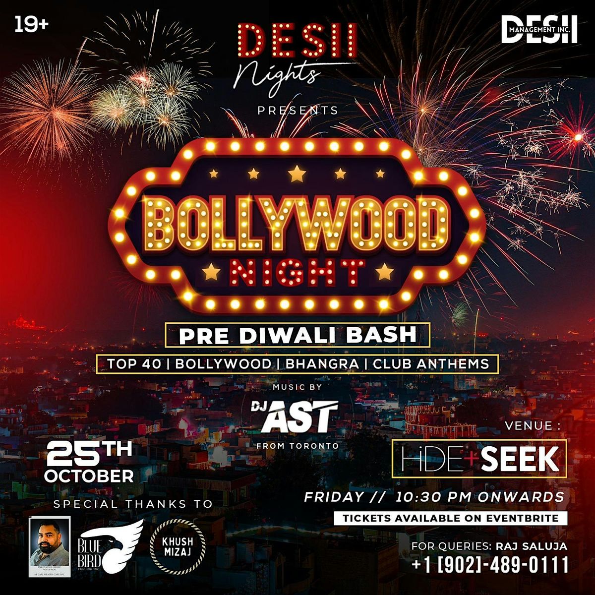 BOLLYWOOD NIGHT | PRE-DIWALI BASH | 25TH OCT | HIDE+SEEK |DJ AST(TORONTO)