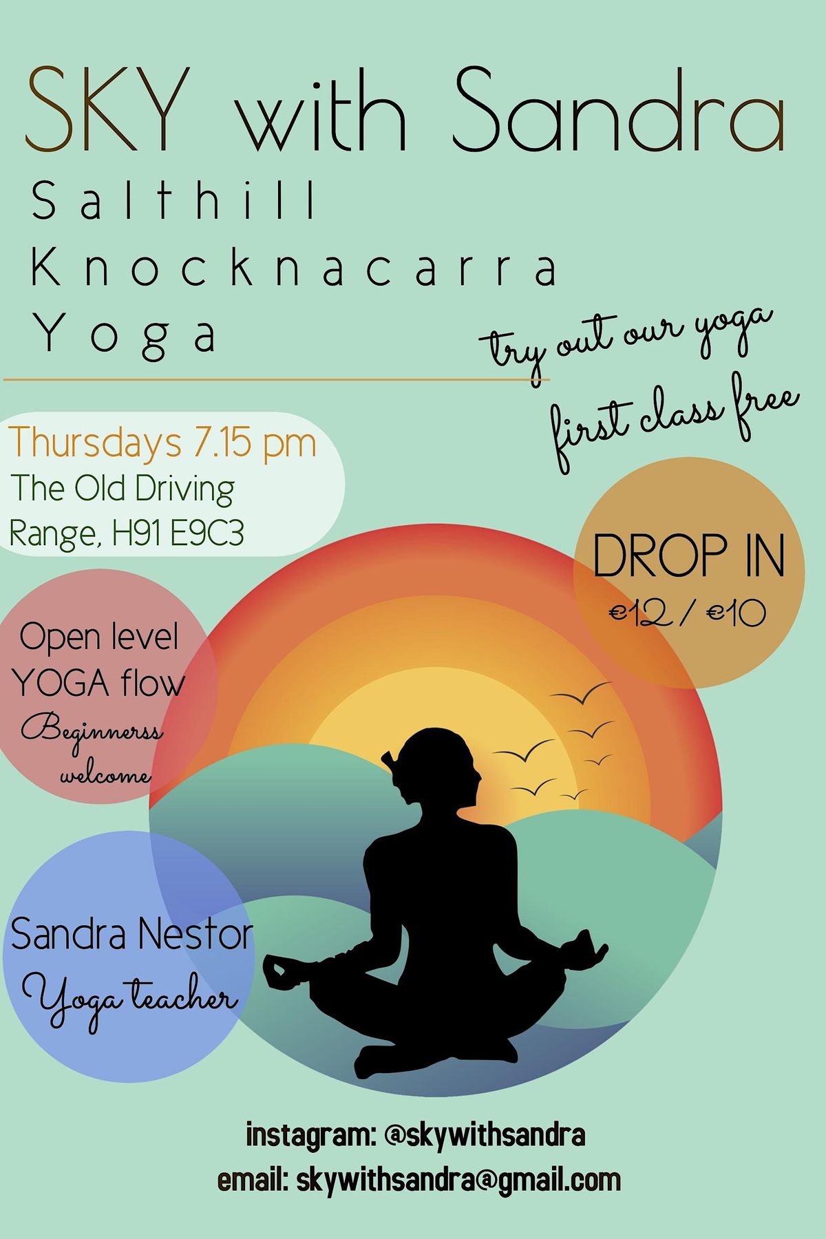 Salthill Knocknacarra Yoga SKY with Sandra 7.15pm Thursday, The