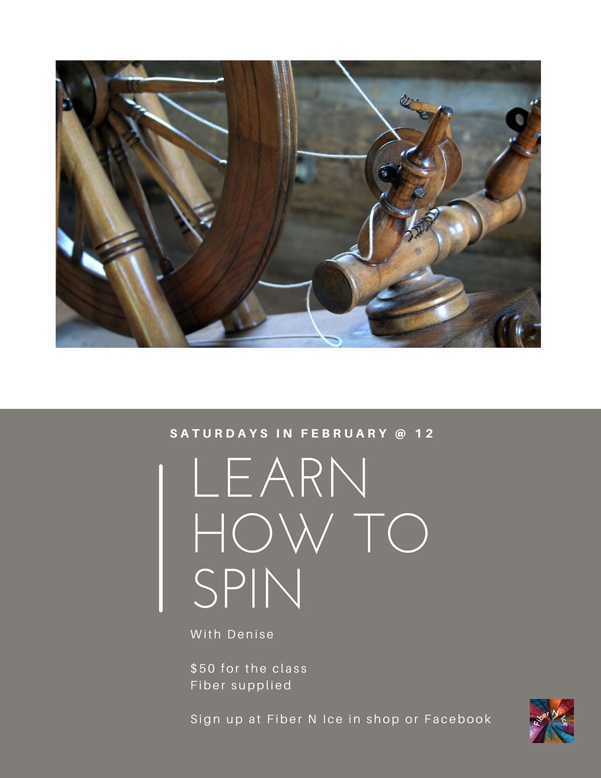 Spinning Lessons with Denise, Fiber N' Ice, Wasilla, 19 February 2022