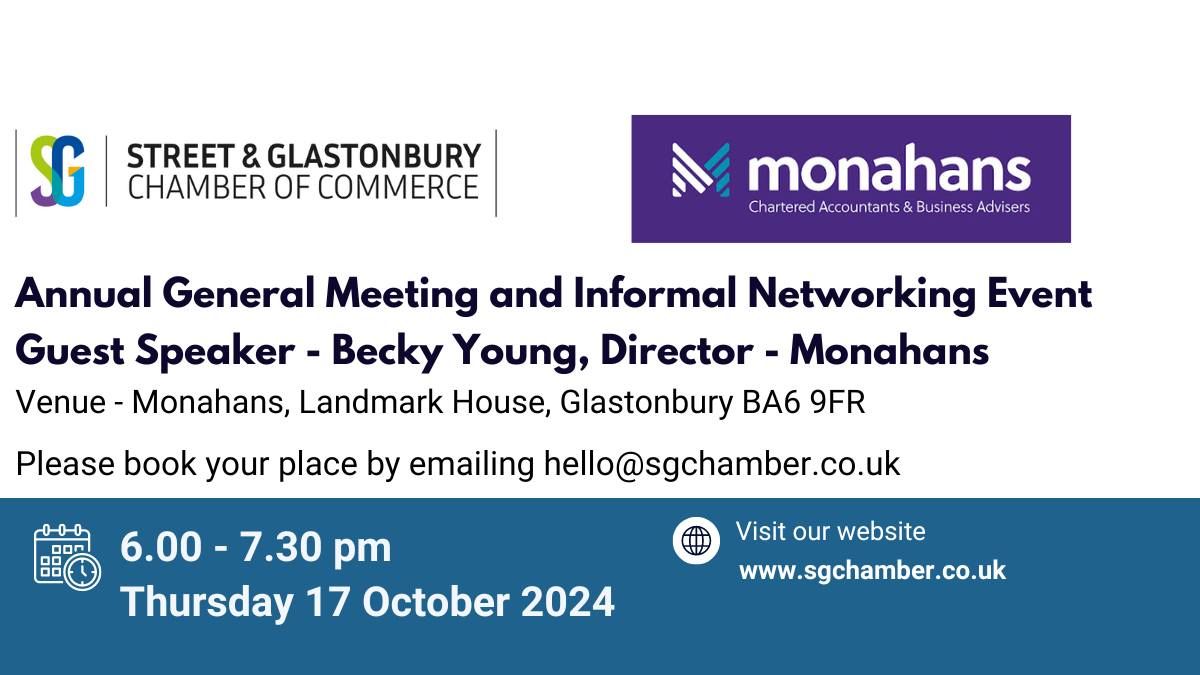 AGM and Informal Networking Event - Guest Speaker: Becky Young, Director - Monahans