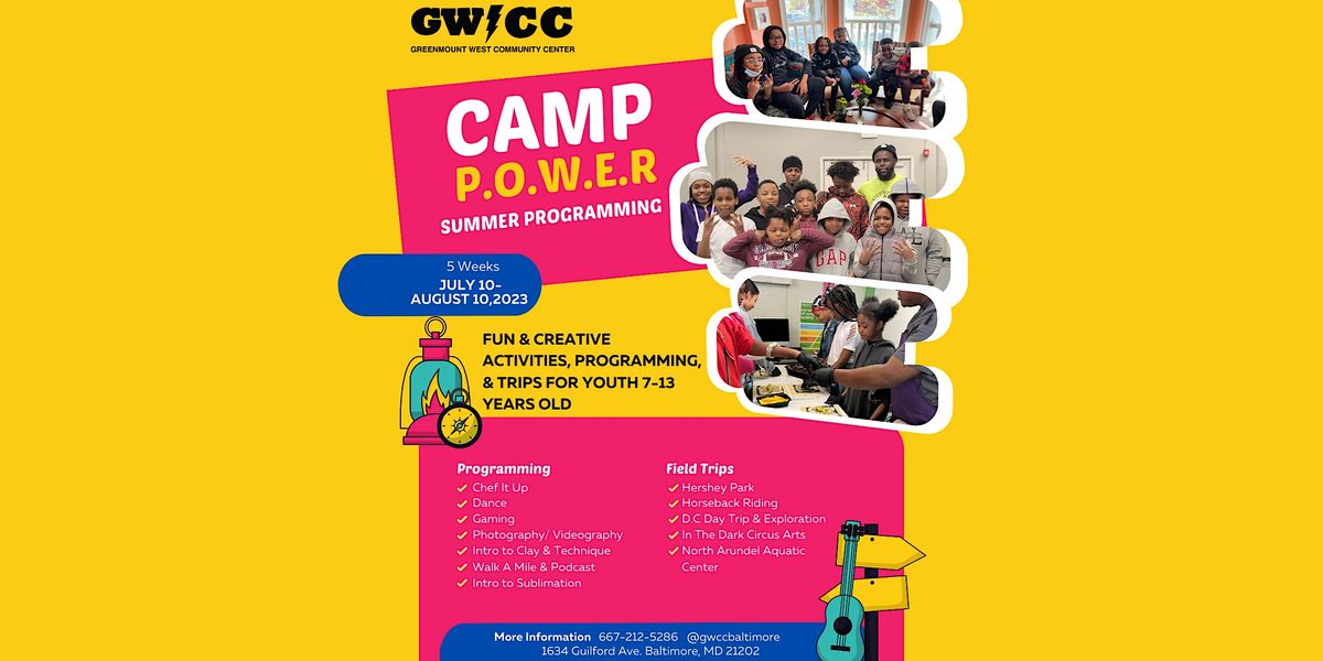 Greenmount West Community Center Summer Programming 2023