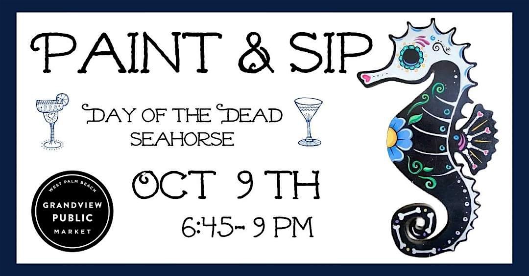 Wooden Day Of The Dead Seahorse Paint Night