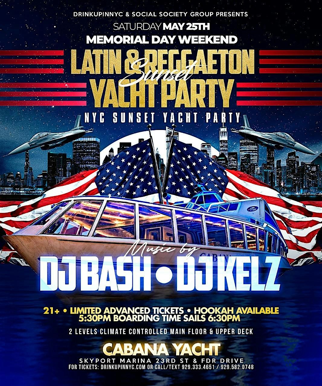 Sat, 5\/25 - Memorial Day Wknd Latin & Reggaeton Sunset Yacht Party