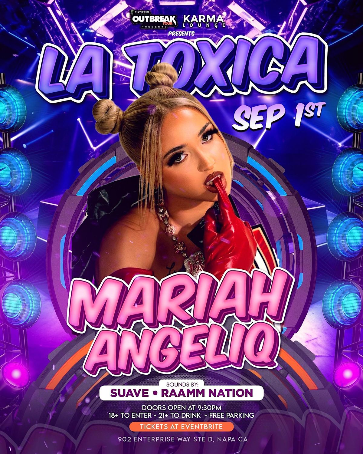 KARMA LOUNGE &  MONSTER ENERGY OUTBREAK TOUR PRESENTS: MARIAH ANGELIQ