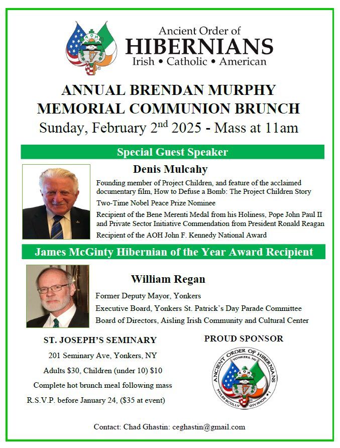 Annual Brendan Murphy Memorial Communion Mass and Brunch 