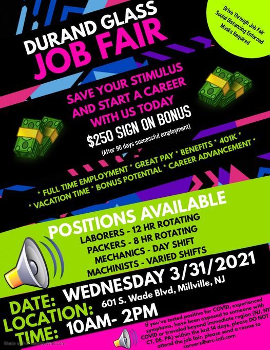 DURAND GLASS JOB FAIR