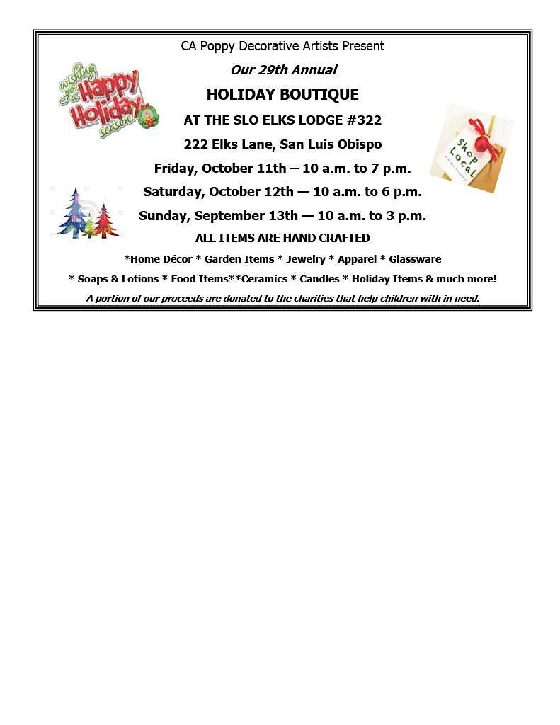 29th Annual Holiday Boutique