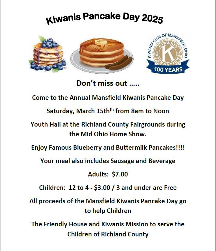 Annual Mansfield Kiwanis Pancake Day