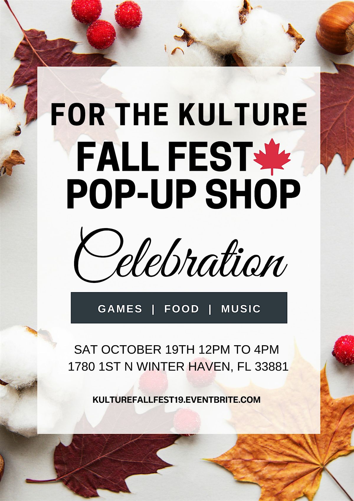 "FOR THE KULTURE" FALL FEST POP-UP SHOP CELEBRATION