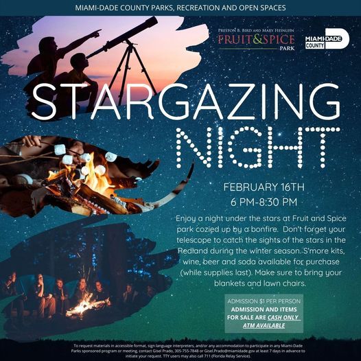Winter Stargazing, Fruit and Spice Park, Homestead, 16 February 2022