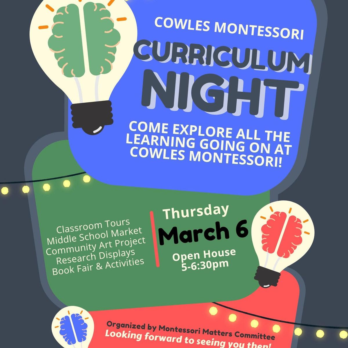 Cowles Montessori Curriculum Night 