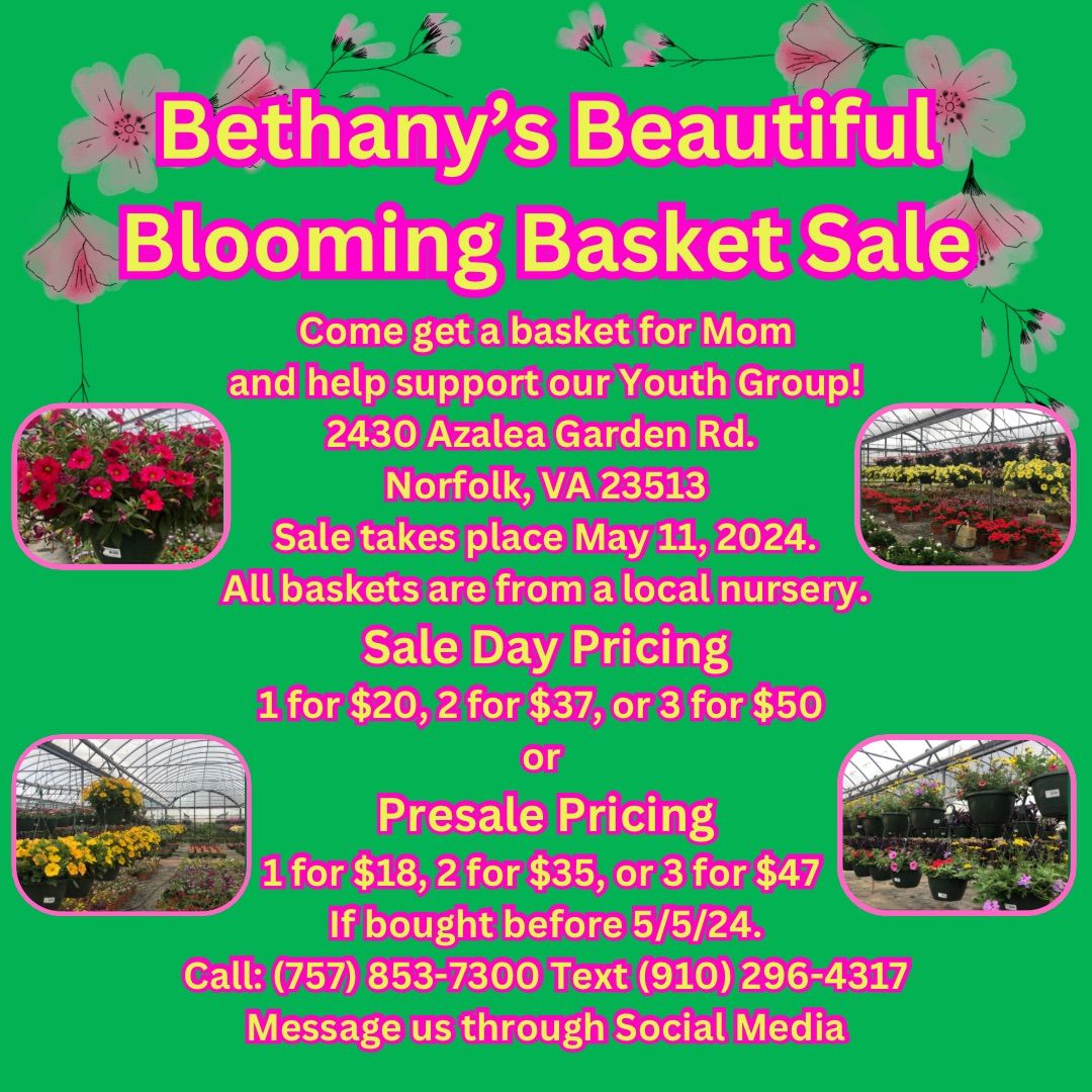 Bethany\u2019s Beautiful Blooming Basket Sale