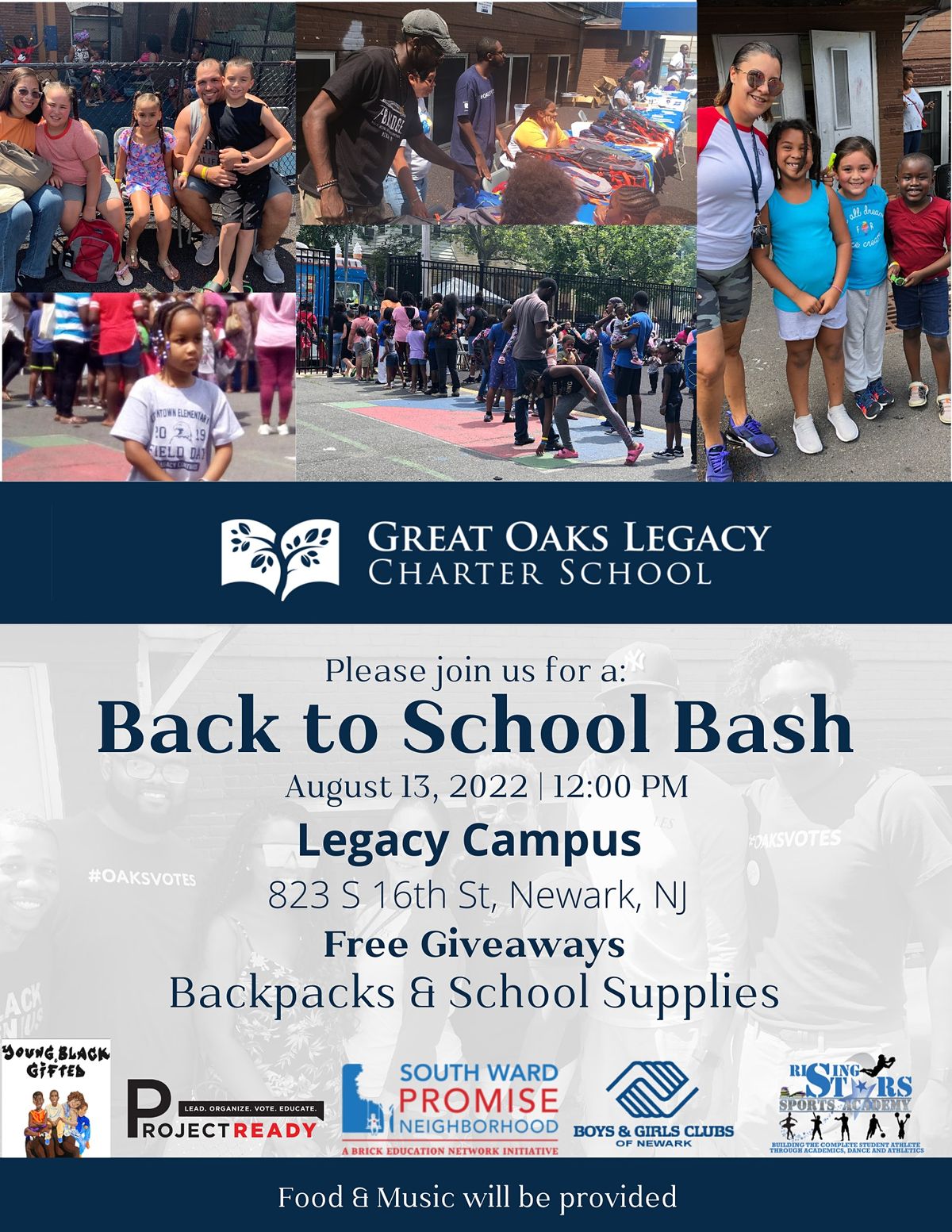 Great Oaks Legacy Charter School Back to School Bash 2022, Newark