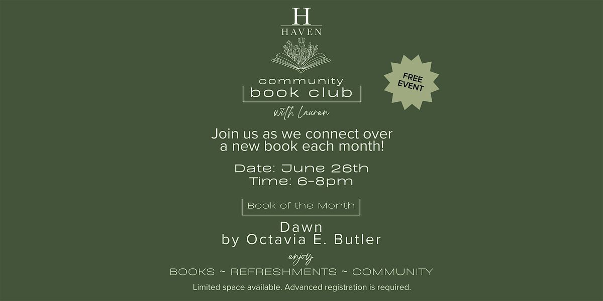 Wednesday Workshop: Haven Community Book Club (FREE)