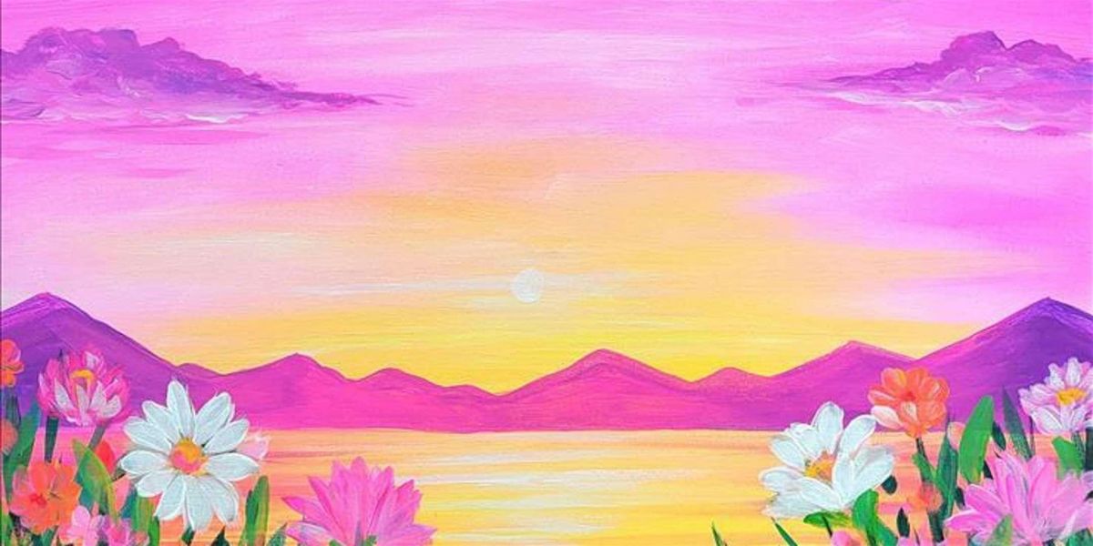 Flower Fields and Mountain Views - Paint and Sip by Classpop!\u2122