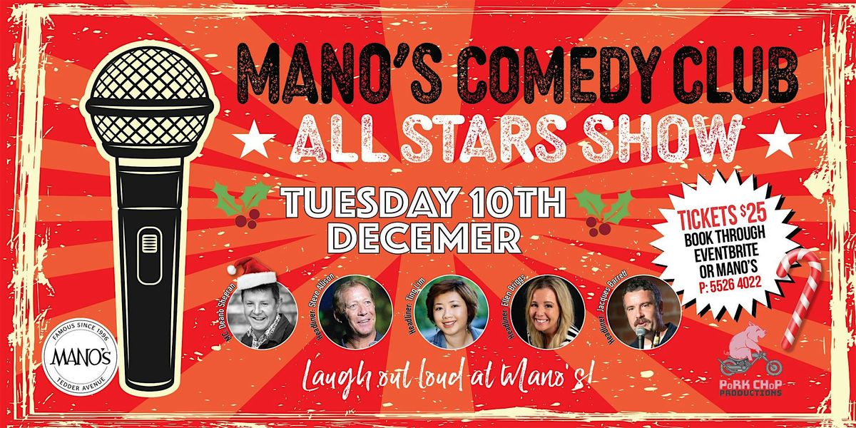 Mano's Comedy Club Tuesday 10th December 2024