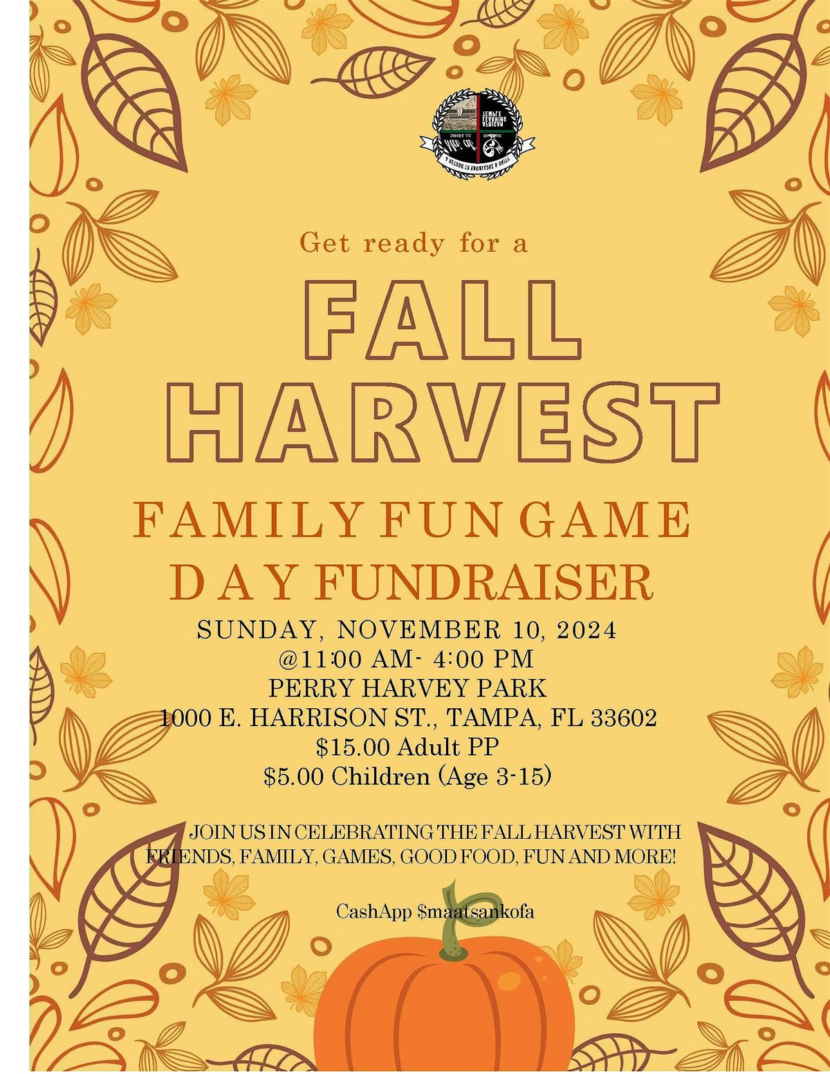 Fall Harvest Family Fun Game Day Fundraiser