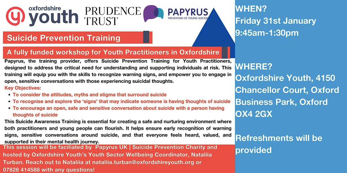 Suicide Prevention Training for Youth Practitioners