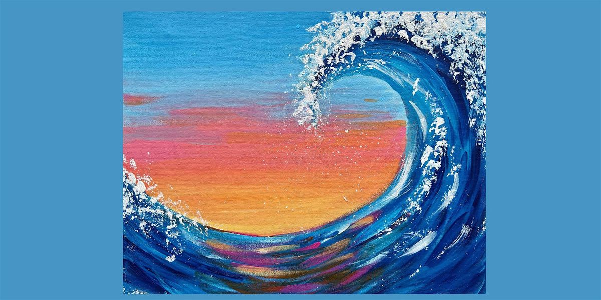 Sunset Wave Paint and Sip