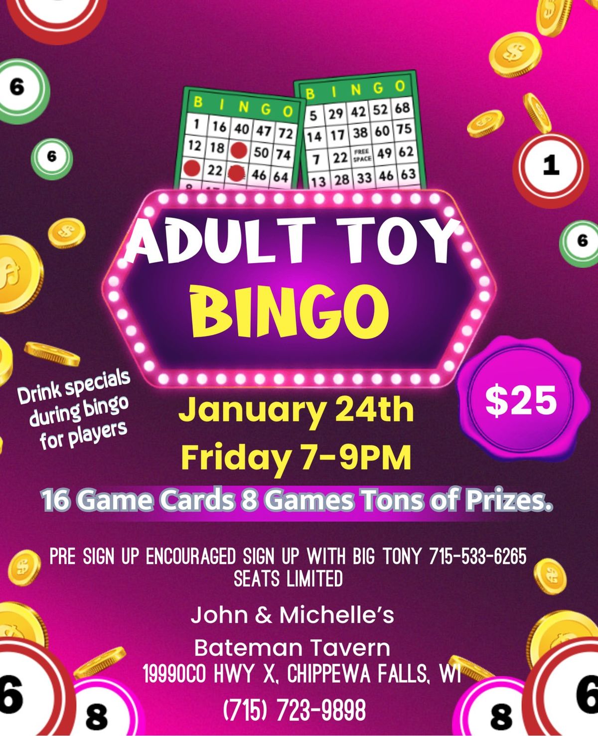 Adult Toy Bingo