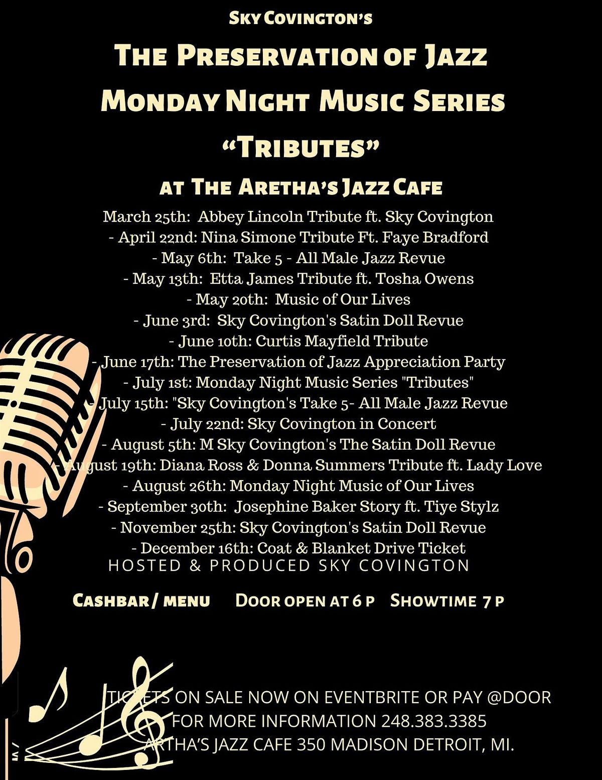 Sky Covington's  Preservation of Jazz Monday Night Music Series "TRIBUTES"
