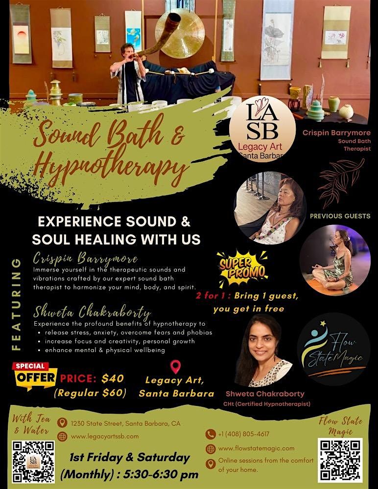 Sound Bath & Hypnotherapy at Legacy Art S