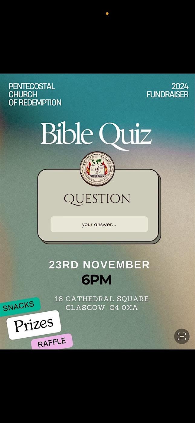 PCR Bible Quiz  Fundraiser