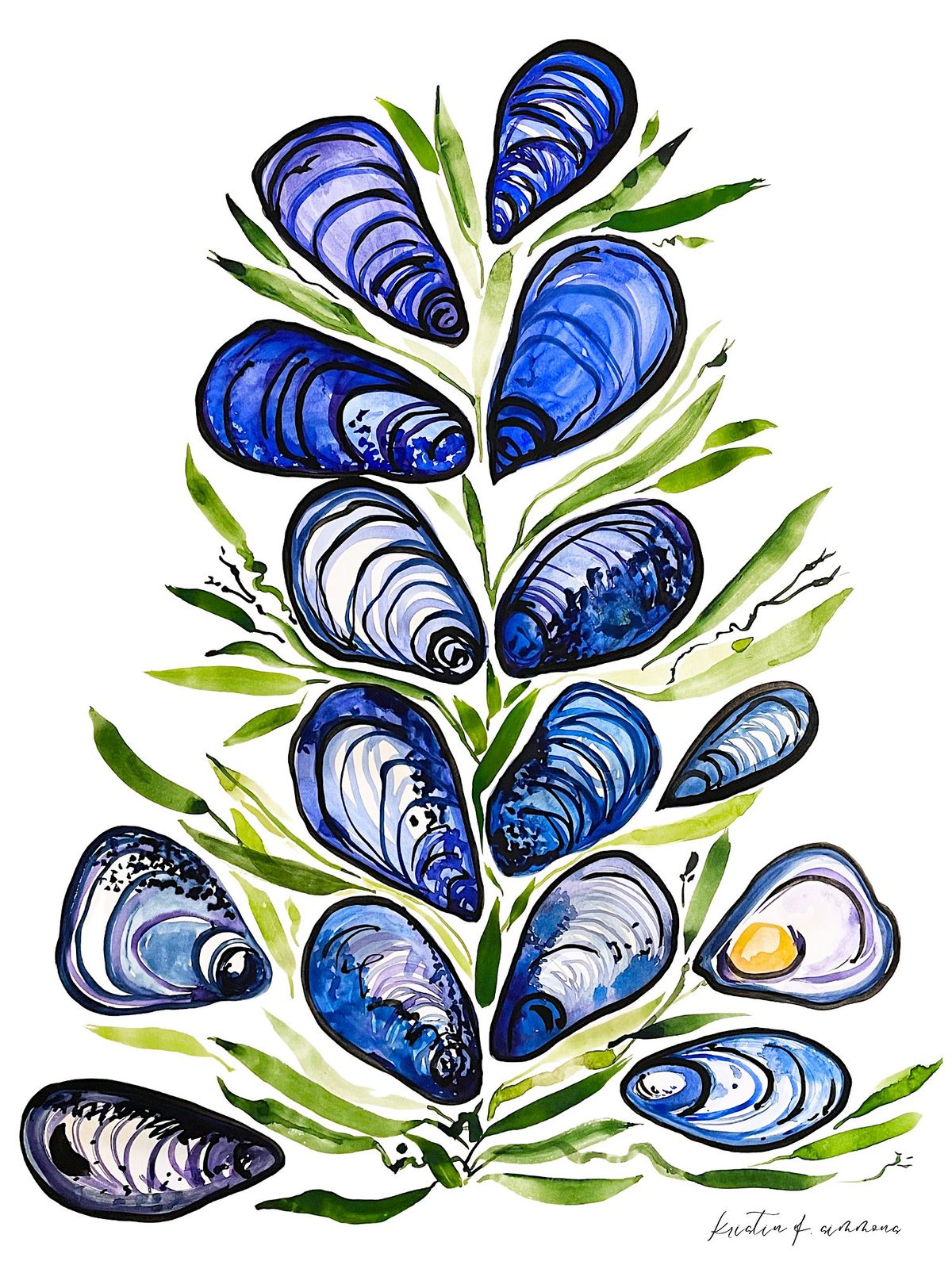 Paint a Holiday Watercolor Mussel Tree