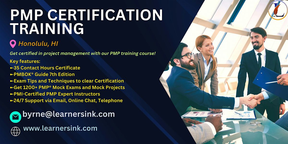 Confirmed 4 Day PMP Bootcamp In Honolulu, HI