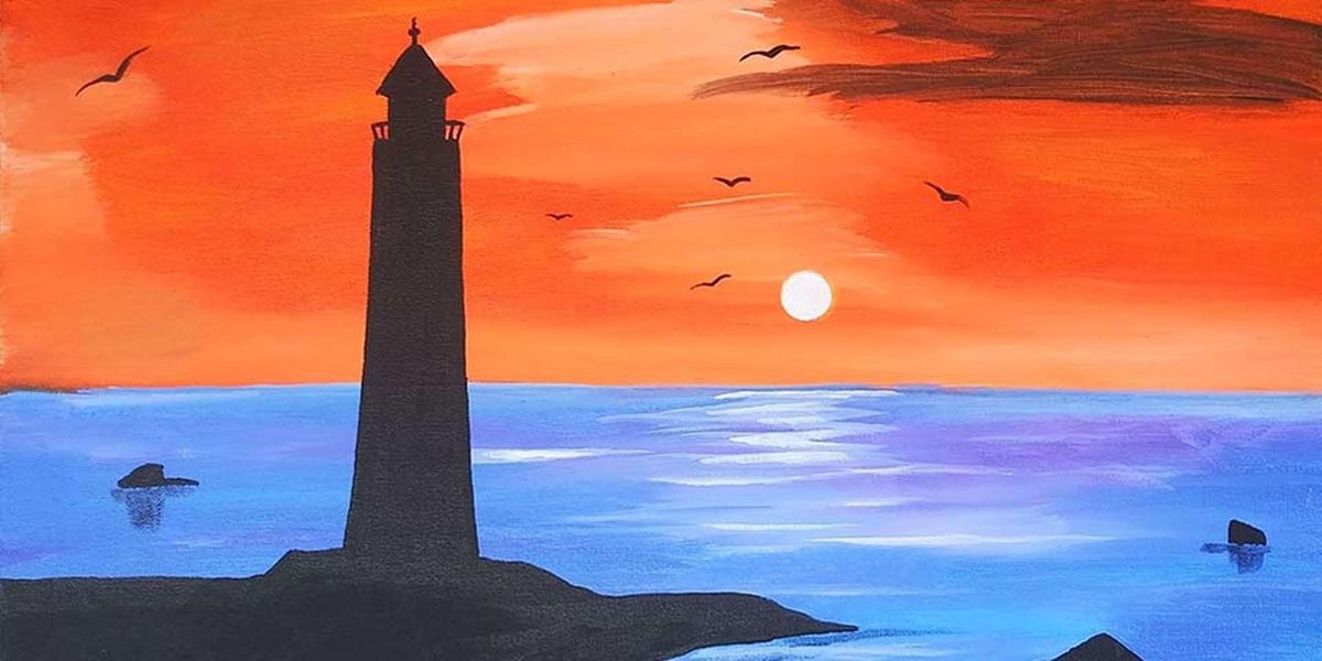 Lighthouse on the Colorful Coast - Paint and Sip by Classpop!\u2122