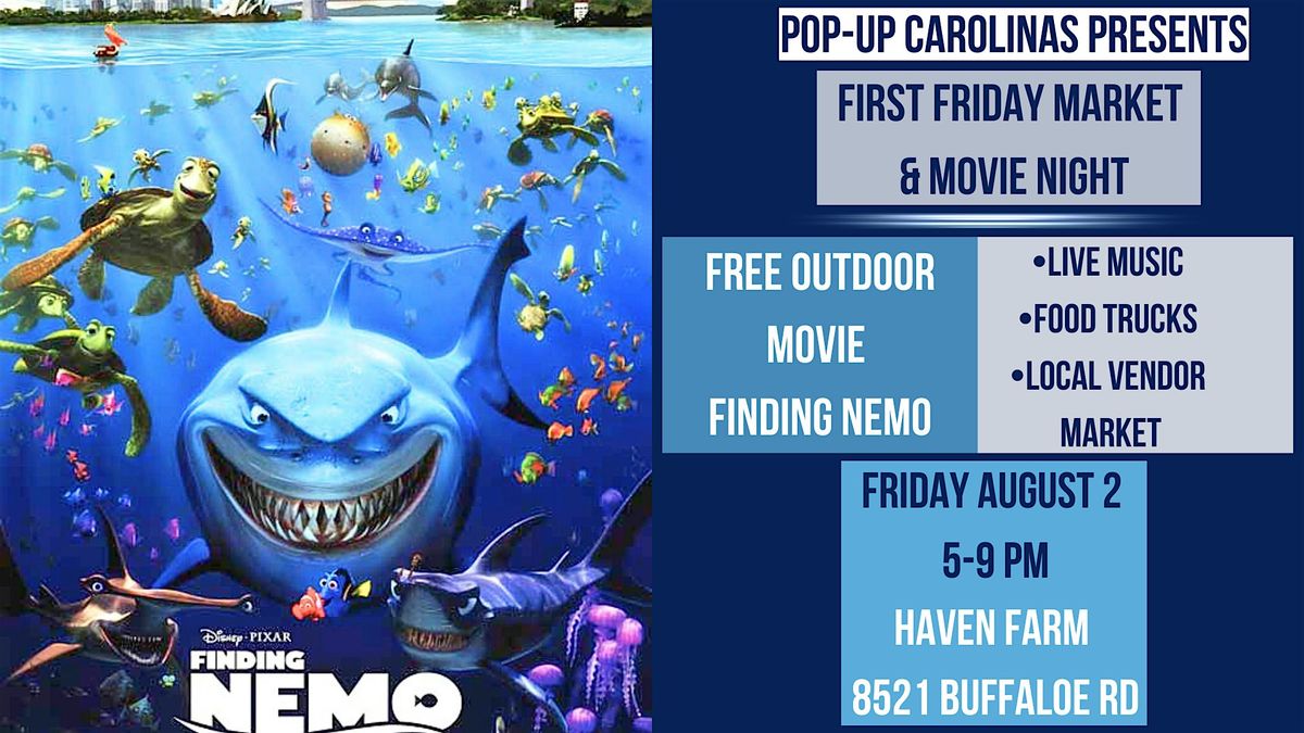 FREE Tickets - First Friday Market & Movie Night - Finding Nemo