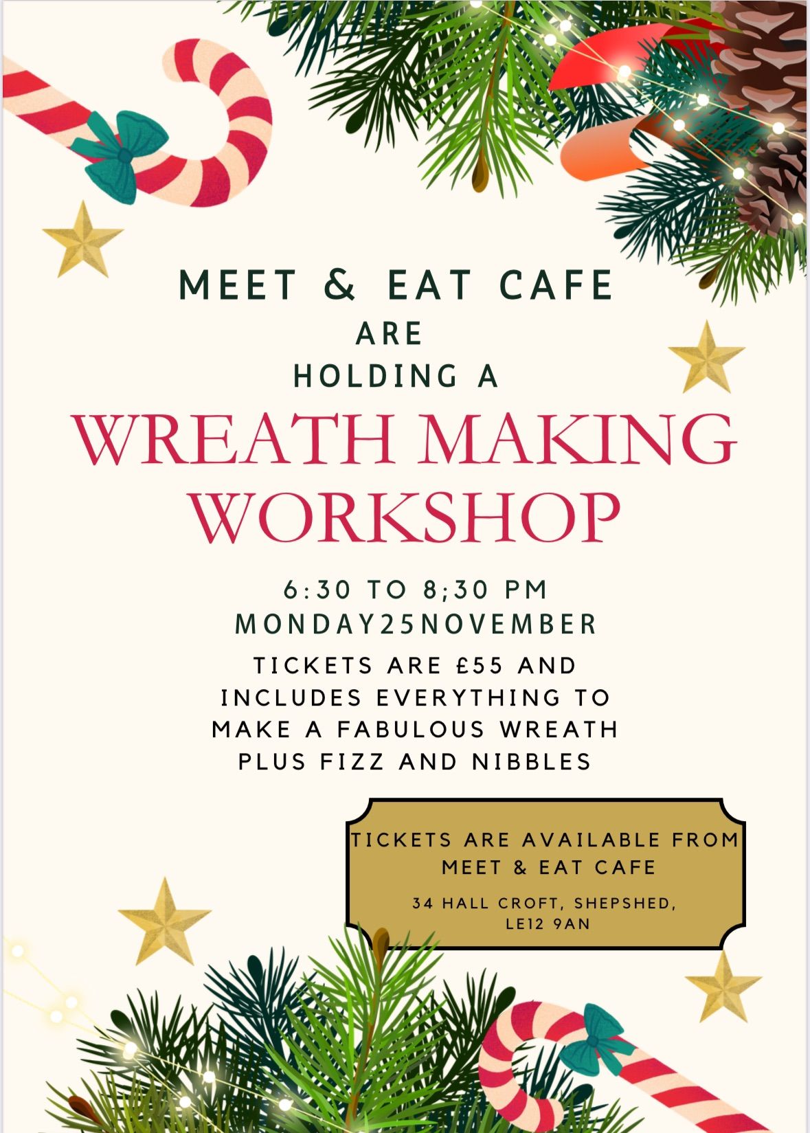 Wreath Making Workshop Meet 'n' Eat