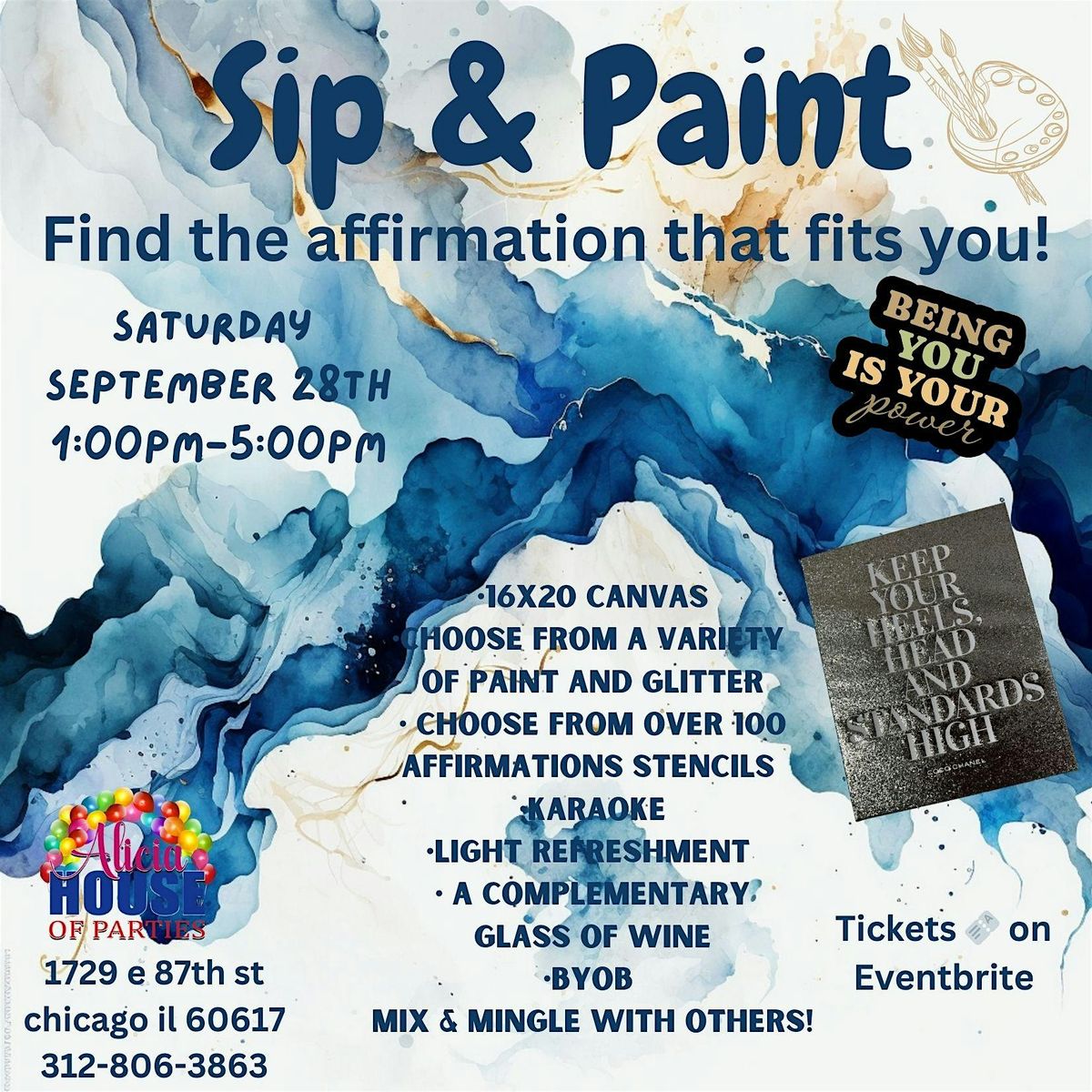 Sip and Paint with affirmations