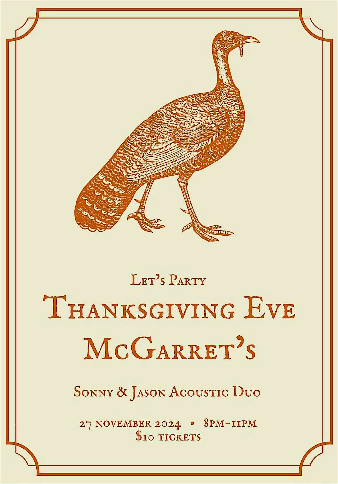 Thanksgiving Eve : Sonny Baker & Jason Staniszewski  Duo at McGarret's