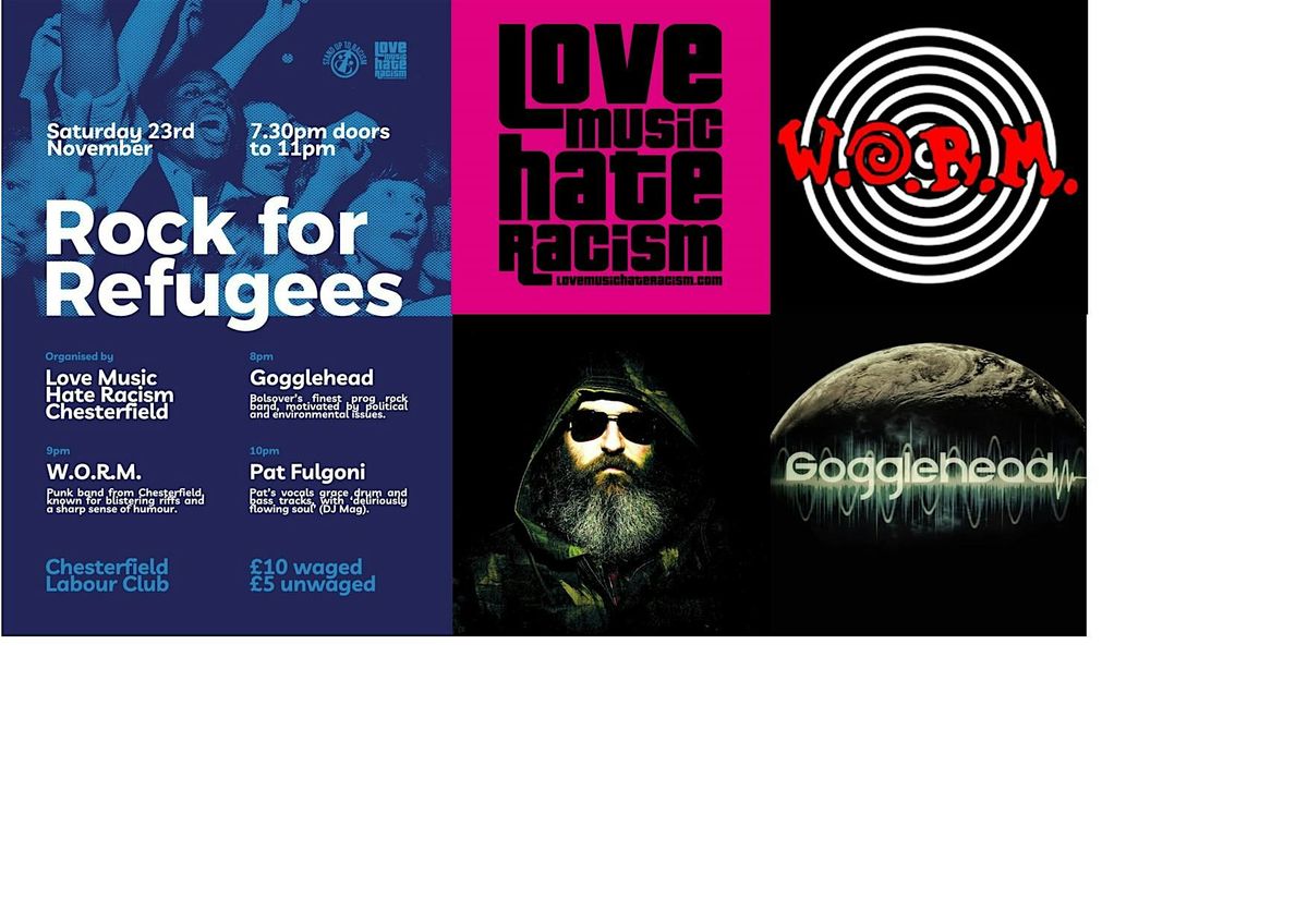 Love Music Hate Racism Chesterfield re-launch Gig; Rock for Refugees