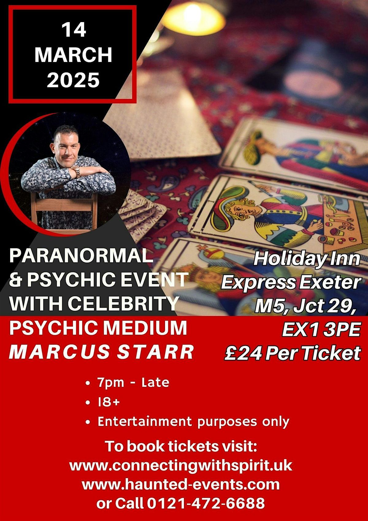 Paranormal & Psychic Event with Celebrity Psychic Marcus Starr @ Exeter