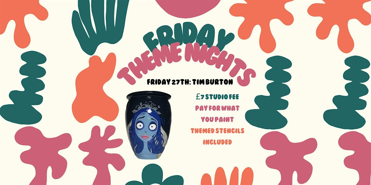 Tim Burton pottery painting theme night