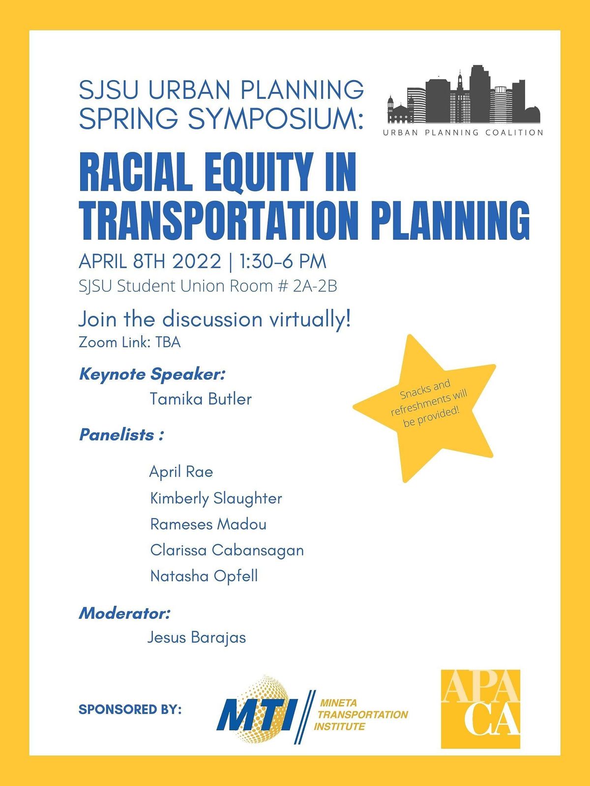 2022 Annual UPC Planning Symposium, San José State University, San Jose