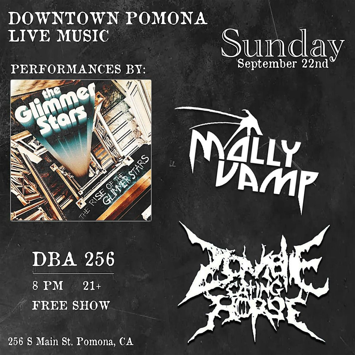 Molly Vamp, The Glimmer Stars, and Zombie Eat Horse Live at DBA