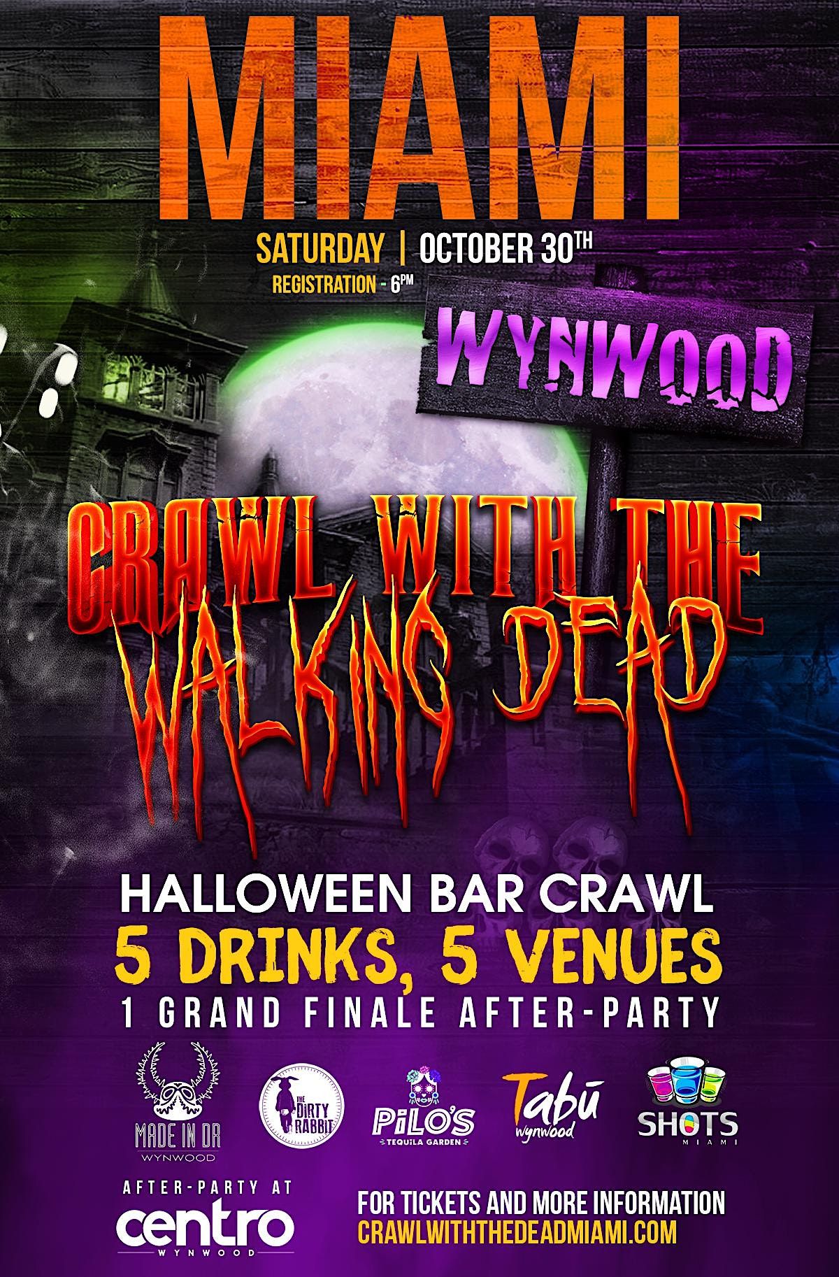 Wynwood Bar Crawl with the Walking Dead Halloween, Shots Miami, 29