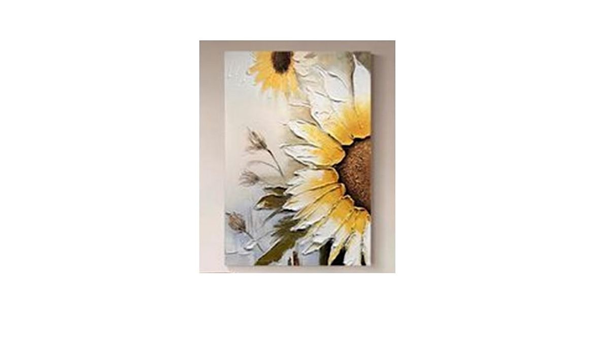 TEXTURED SUNFLOWER PAINTING ON CANVAS