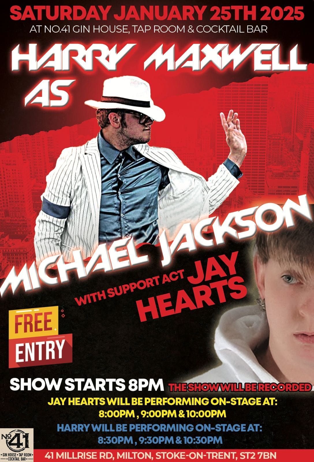 Harry Maxwell as Michael Jackson - Live at the No.41 Gin House, Tap Room & Cocktail Bar