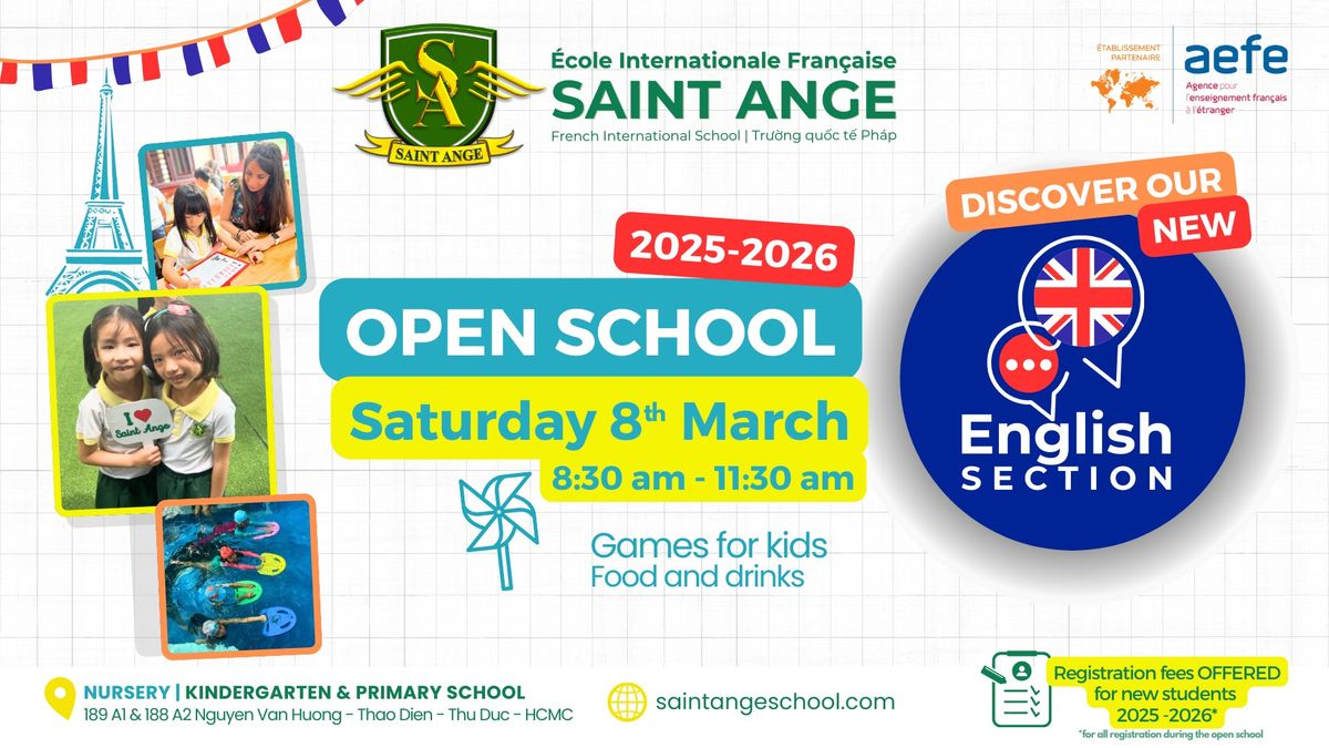 Saint Ange Open Day | Discover our NEW English Section