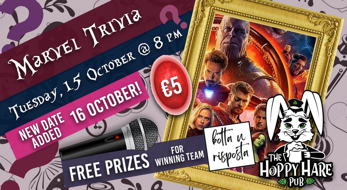 Marvel Trivia Night at The Hoppy Hare Pub