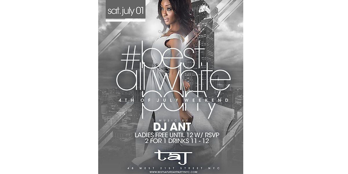 All White Affair @ Best Saturdays NYC with ladies free, 2 for 1 drinks