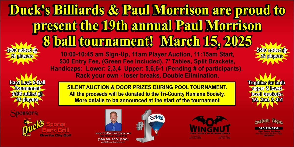 19th Annual 8 Ball Pool Tournament