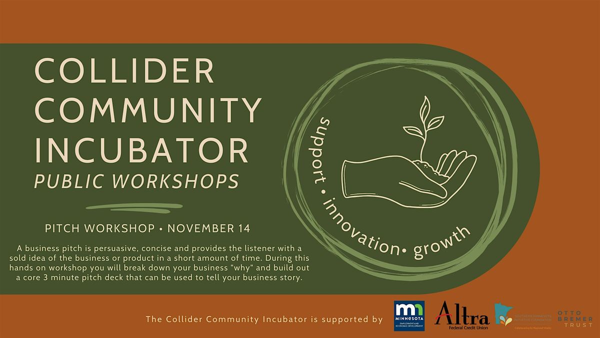 Community Incubator Workshops: Pitch Workshop