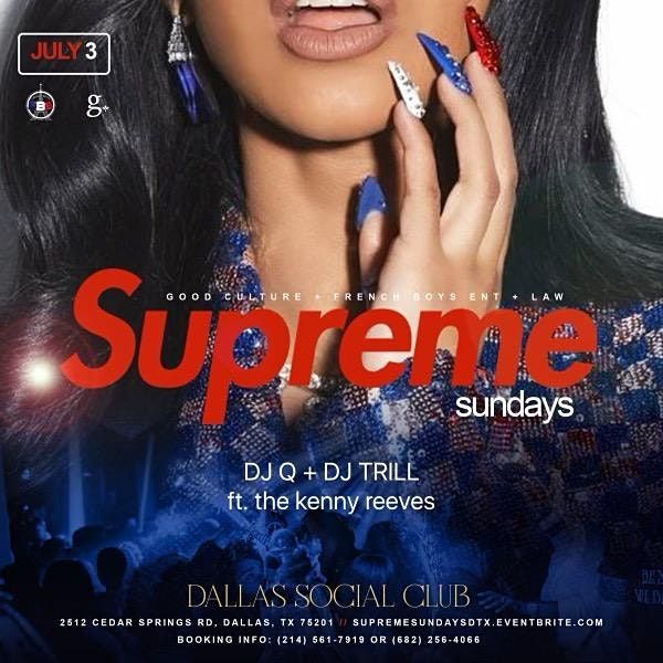 SUPREME SUNDAYS | at Dallas Social Club (formerly Concrete Cowboy)